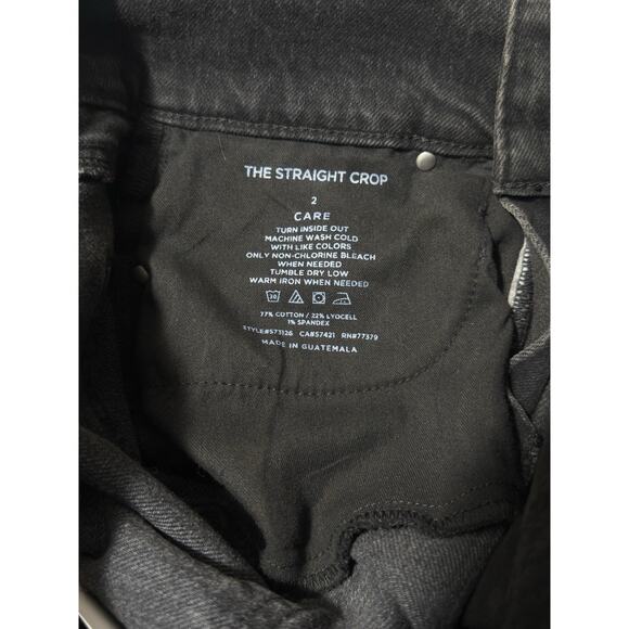 Ann Taylor Sz 2 Sculpting Pocket High Rise Straight Crop Jeans In Washed Black - Picture 8 of 9